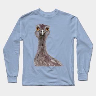 Ostrich watercolor drawing Long Sleeve T-Shirt